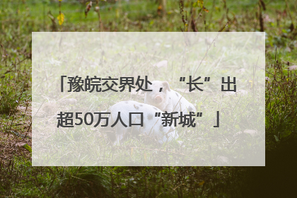 豫皖交界处，“长”出超50万人口“新城”